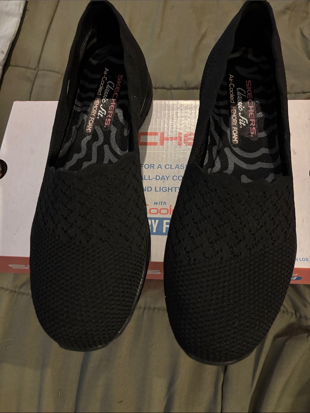 Skechers Women's Black Knit Slip-On Sneakers